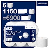 thumbnail of Tork Advanced SmartOne Recycled Toilettenpapier T8 2-lagig 472242 6 Rollen à 1150 Blatt
