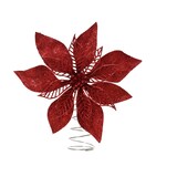 thumbnail of Christbaumspitze Weihnachtsstern mit Glitzer 22cm Kunststoff Rot