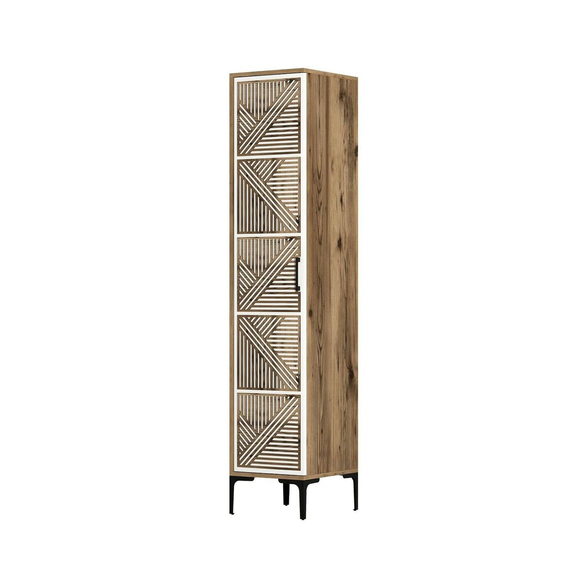 Dmora Armadio multiuso 1 anta Dnuytinc, Mobile multifunzionale, Mobiletto scarpiera, Guardaroba porta scarpe, 48x40h201 cm, Noce e Bianco