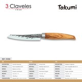 thumbnail of 3 Claveles Japones - Cuchillo Verduras 12.5 cm de Acero Forjado con Hoja Martilleada