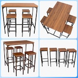 thumbnail of Set de mesa de bar retangular e 4 bancos castanhos nogueira Mod. FIRENZE por Yelloo