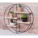 thumbnail of Estantería de pared HWC-K76, estantería colgante estantería flotante, 4 estantes metal madera maciza industrial 45x45x11cm ~ natural