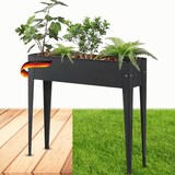 thumbnail of DELUKE® Hochbeet Balkon EUGO - Stahl Wetterfest | Hochbeet Metall für Terrasse, Garten Balkonbeet Pflanzenbeet Balkon | Anthrazit, 98x25x82cm