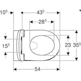 thumbnail of Geberit Wand-Tiefspül-WC Renova Set m WCSitz Bef. v. un. 540mm Ausld. weiß