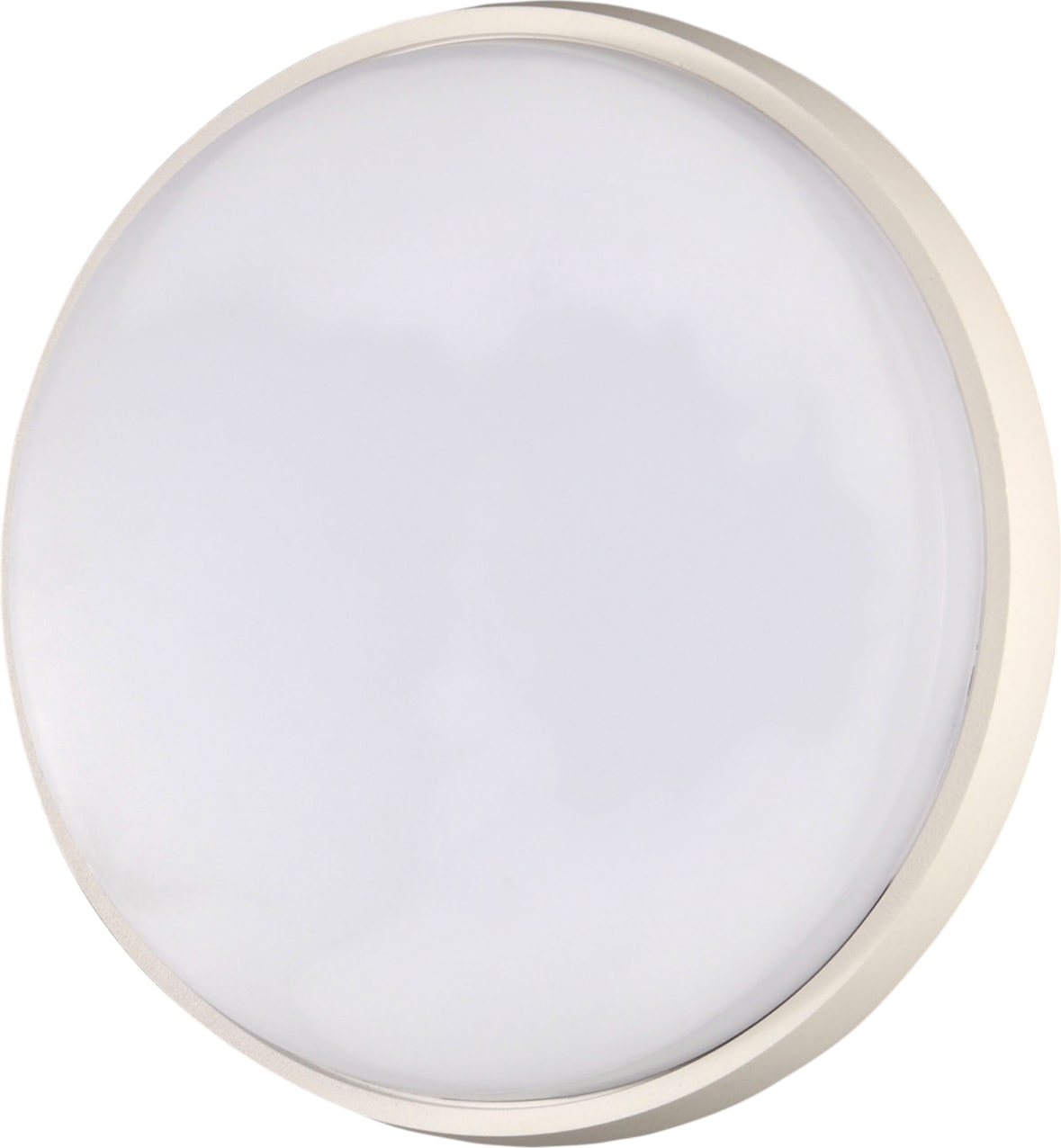 Olly LED-Deckenleuchte aus Metall und Polycarbonat, warmweißes Licht 3000K, 30W, IP54, weißes minimalistisches rundes Design, Code 3315-65-102