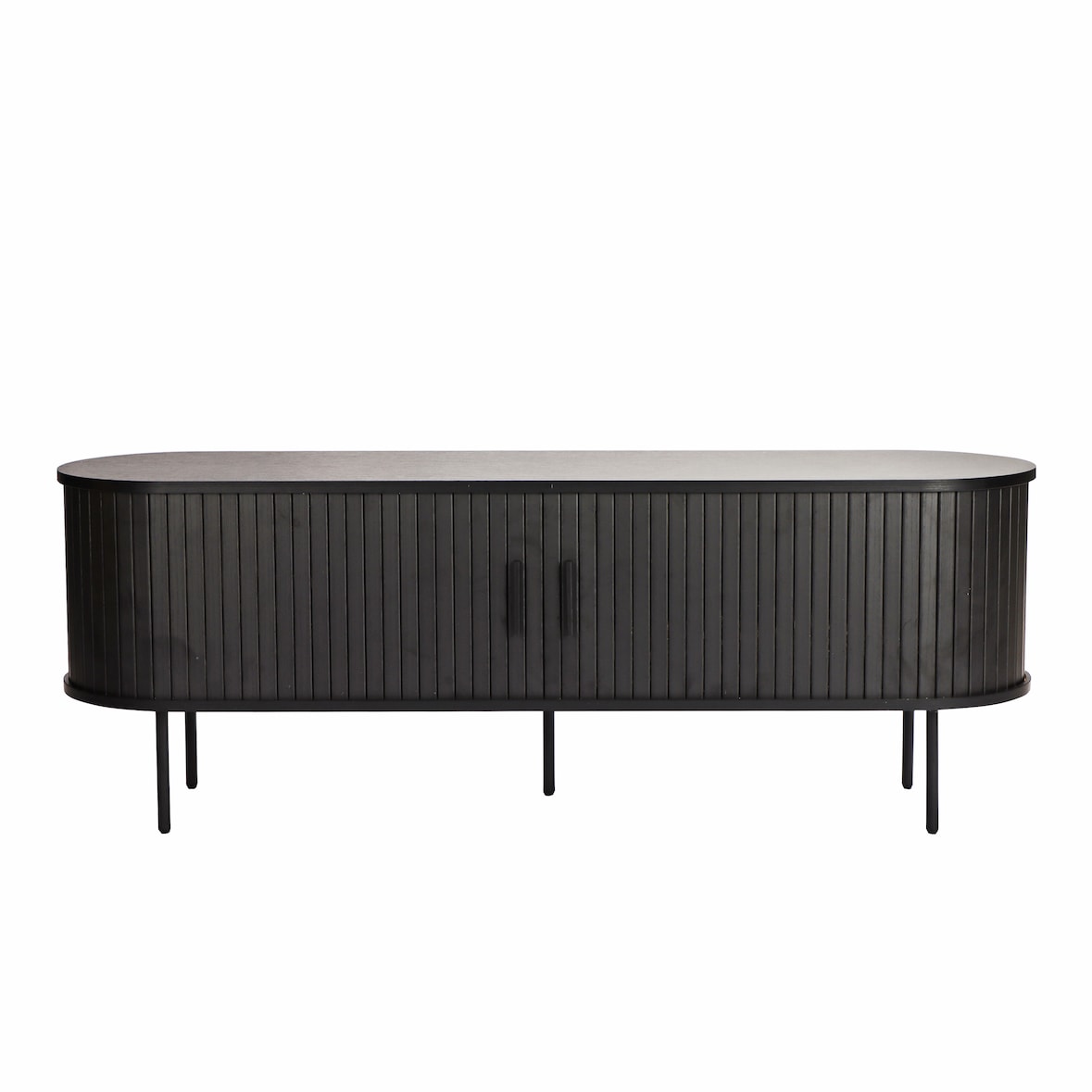 Möbilia Lowboard | 2 Schiebetüren | B 150 x T 40 x H 55 cm | schwarz | 32020005 | Serie LOWBOARD