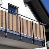 thumbnail of NYVI Polyrattan Balkon Sichtschutz Privafence - Balkonbespannung - UV-fest, Witterungsbeständig, Blickdicht 300x100 cm Braun & Beige