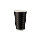 thumbnail of 500 Kaffeebecher Coffee to go 400ml doppelwandig Ø 90x140mm schwarz geriffelt