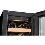 thumbnail of Weinkühlschrank VINCOOL für 20 Flaschen | 1x Glastür + LED & 1x Zone | 50 Ltr, HxBxT 82x29,5x57cm | +5/+20°C | Schwarz | + CHEFGASTRO Geschirrtuch