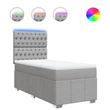 thumbnail of vidaXL Boxspringbett mit Matratze Hellgrau 90x200 cm Stoff