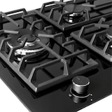 thumbnail of Wiggo WH-G935GR(B) - Inbouw Gaskookplaat met Wok - 90cm - Zwart Floatglas