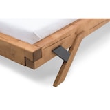 thumbnail of SalesFever Balkenbett 140 x 200 cm | Fichte-Holz | Massivholz | Y-Beine mit schwarz | B 158 x T 218 x H 90 cm | natur