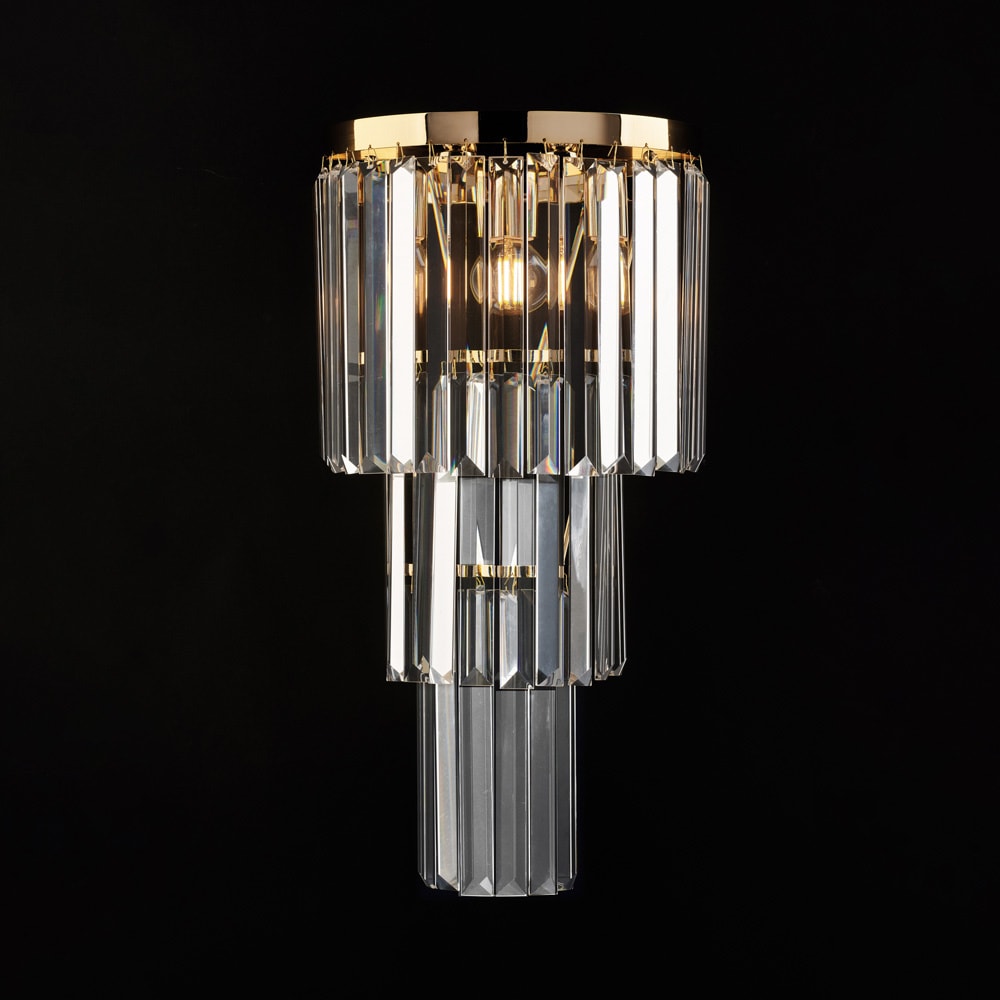 Schubert - Aplique em ferro e latão dourado com strass 2 luzes .25 - P.13 - BL272-AP2-OR