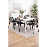 thumbnail of Gasfrit – Sedie impilabili in resina con fibra di vetro per esterno, bar, ristorante o cucina – Design moderno – Nero – Confezione da 4 unità