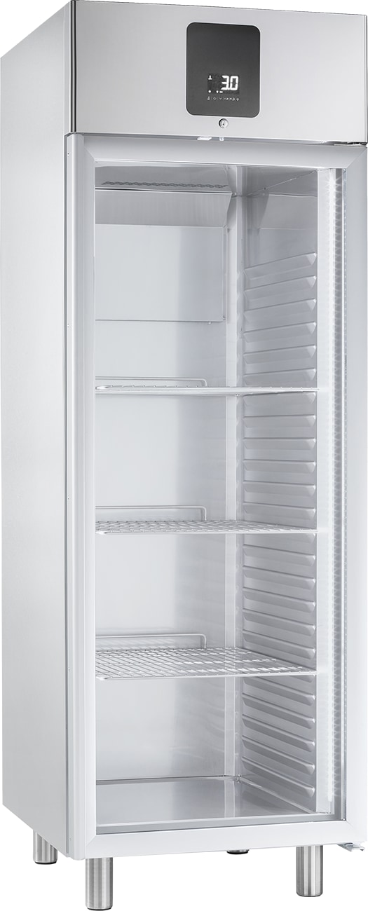 Edelstahl-Gewerbekühlschrank KU 722 G GN 2/1 mit Glastür