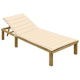 thumbnail of Helloshop26 - Sonnenliege Deckstuhl Sonnenbett Gartenbett Terrassenmöbel mit cremefarbenem Kissen imprägniertes Kiefernholz 02_0012437