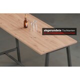 thumbnail of bümö Meetingpoint Industrial Look, Bistrotisch eckig 175 x 68 cm, Stehtisch Holz-Platte, Bartisch Asteiche, Gestell aus Metall natur, Buffettisch,