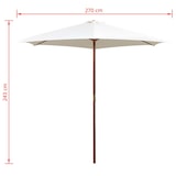 thumbnail of vidaXL Parasol 270×270 cm houten paal crème wit