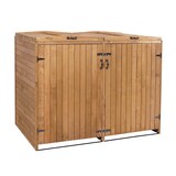 thumbnail of XL 2er-/4er-Mülltonnenverkleidung HWC-H74, Mülltonnenbox, erweiterbar 126x158x98cm Holz FSC® ~ braun