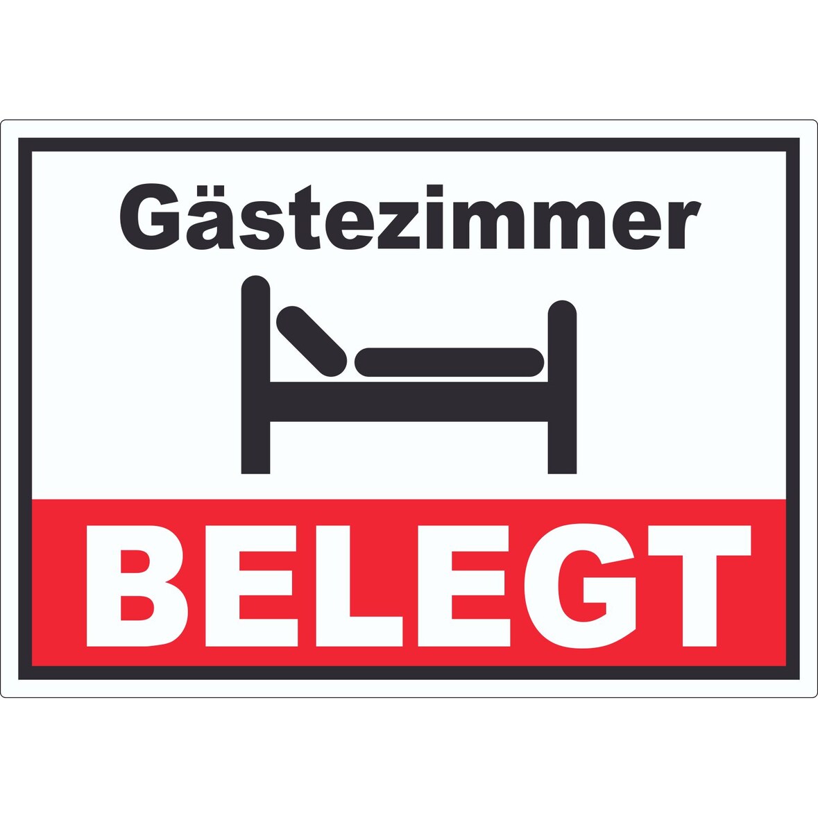 Gästezimmer BELEGT Aufkleber A7 (74x105mm)