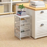 thumbnail of HOMCOM carrito auxiliar con ruedas carrito de almacenamiento de 3 niveles con 3 cesta de almacenamiento para salón comedor cocina baño 34x29,5x57,5 cm