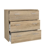 thumbnail of WellHome - Commode de Chambre avec 3 Tiroirs en coloris Chêne 75 x 36 x 70 cm - Duero Oak