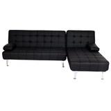 thumbnail of Schlafsofa HWC-K22, Couch Ecksofa Sofa, Liegefläche links/rechts Schlaffunktion 236cm ~ Kunstleder schwarz
