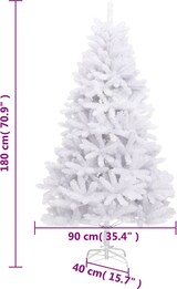 thumbnail of vidaXL Künstlicher Weihnachtsbaum Klappbar mit Ständer Weiß 180 cm