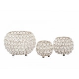 thumbnail of Teelichthalter Kerzenhalter Set 3-teilig Crystal Kerzenständer Vintage Kristall : silber