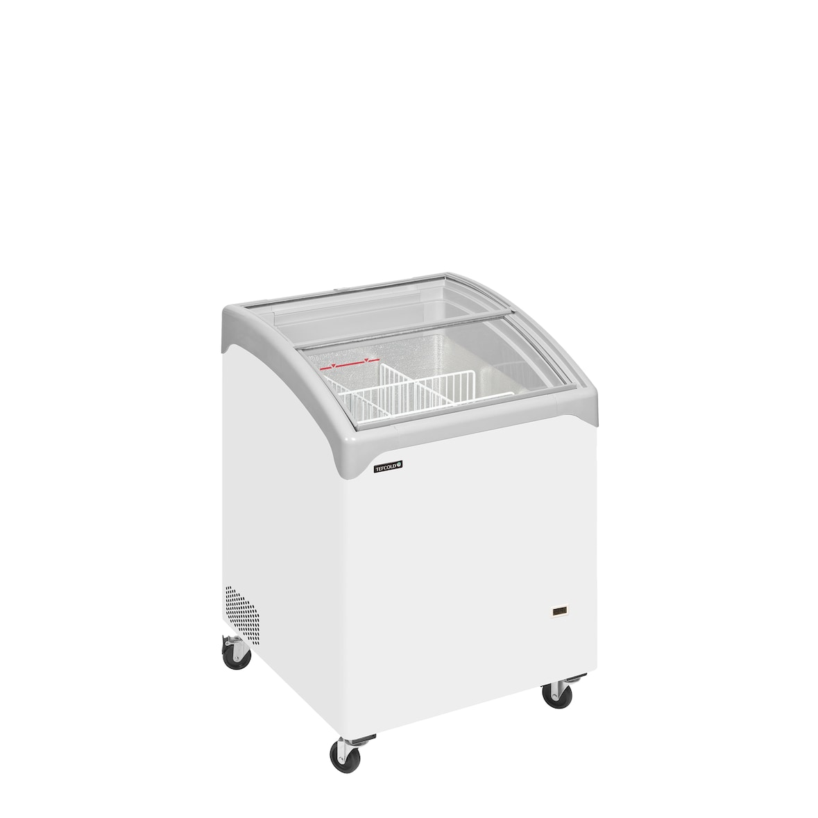 Congélateur coffre élégant avec couvercles coulissants vitrés bombés - 115 L | Tefcold - NIC101SCEB