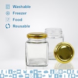 thumbnail of 20x Barattolo in Vetro Quadrato per Spezie da 100ml con Coperchio - Barattoli per Organizzare la Cucina - Spezie, Marmellata, Yogurt