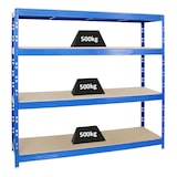 thumbnail of PROREGAL Étagère charge lourde RHINO, HxLxP 180x200x60cm, 500kg par niveau, Tablette 16mm, Bleu, Étagère de garage, étagère de rangement