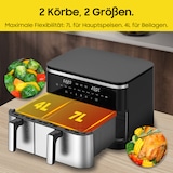 thumbnail of XXL Doppelkammer Heißluftfritteuse 11L (4L+7L), 2600W Airfryer mit 10 Programmen, Rapid-Air Technologie, Sync Finish & Dual Cook, LED Touchscreen