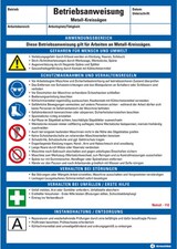 thumbnail of Dreifke® Maschinenbetriebsanweisung Metall-Kreissägen, Kunststoff, 210x297mm, ASR A1.3, DIN EN ISO 7010