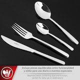 thumbnail of MAGEFESA VERA Cubertería de 24 Piezas Fabricada en Acero Inoxidable, 6 Comensales y Formada por Cuchillos de Mesa, Tenedores, Cucharas y Cucharillas