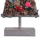 thumbnail of Árvore de natal em suporte de madeira | 22 x 8 x 50 cm | Decorações de Natal sustentáveis | Vermelho