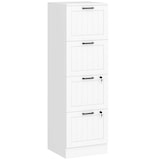thumbnail of HOMCOM cajonera escritorio con 4 cajones, cajonera de oficina, mueble archivador, con 2 cerraduras, riel colgante para A4 y carta, 40x40x131 cm blanco