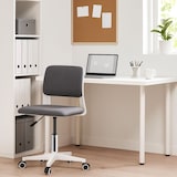 thumbnail of Ergonomischer Drehstuhl, gepolsterter Sessel, höhenverstellbar, für Schreibtisch, Zuhause oder Home Office – 47 x 72/84 cm, grau