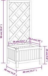 thumbnail of vidaXL Pflanzkübel mit Spalier Braun Massivholz Tanne