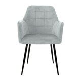 thumbnail of ECD Germany – Esszimmerstühle 6er Set – Grau Samt | mit Armlehnen & Rückenlehne, Metallbeine, ergonomisch gepolstert