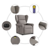 thumbnail of vidaXL Elektrischer Massagesessel mit Aufstehhilfe Taupe Stoff