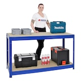 thumbnail of PROREGAL Etabli DINO réglable en hauteur, HxLxP 90x160x60cm, Capacité de charge 600kg, Bleu, Etabli d’Atelier, Table de Travail & Bricolage