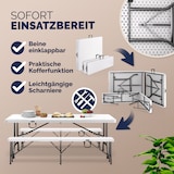 thumbnail of Casaria Bierzeltgarnitur 180 cm Klappbar Kunststoff Campingtisch 2x Campingbank Festzeltgarnitur Weiß 3 tlg