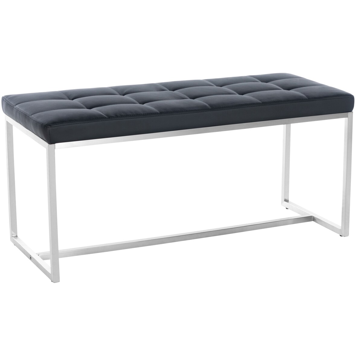 Sitzbank PUEBLA - Kunstleder Schwarz 100x40x48 cm | Sitzbank Flur Sitzhocker Esszimmerbank Polsterbank Schlafzimmerbank