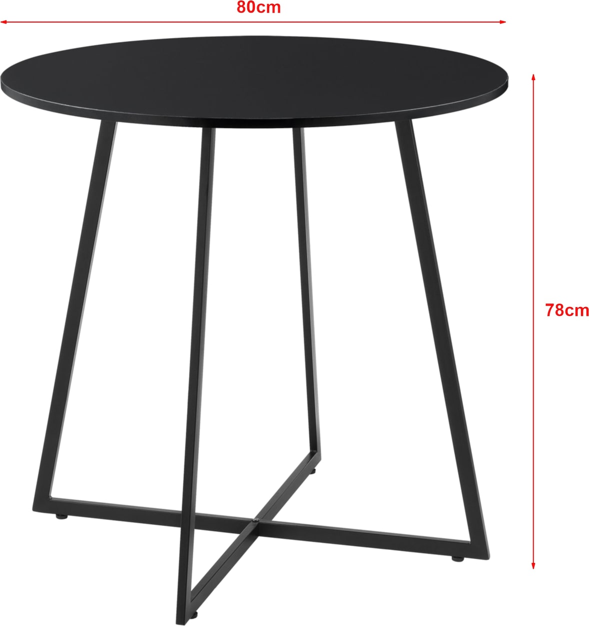 Helloshop26 - Esstisch 78 x 80 cm schwarz 03_0008709
