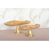 thumbnail of Plat à cake bords dorés sur pied petit modèle 27.5x14.5x10cm