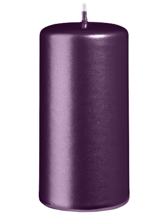 Kopschitz Kerzen Stumpenkerzen Metallic Matt Pflaume 100 x Ø 50 mm, 12 Stück