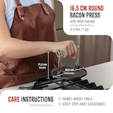 thumbnail of Victoria Prensa Hamburguesas Smash Burger Hierro Fundido Curado 16,5cm Aplastador Carne para Barbacoa, VIC-34641, Negro