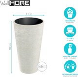 thumbnail of WellHome - Blumentopf aus Rotationsgeformtes Polyethylen 56L Ø60X100cm in farbe Sandweiß - Tubra Round SLIM