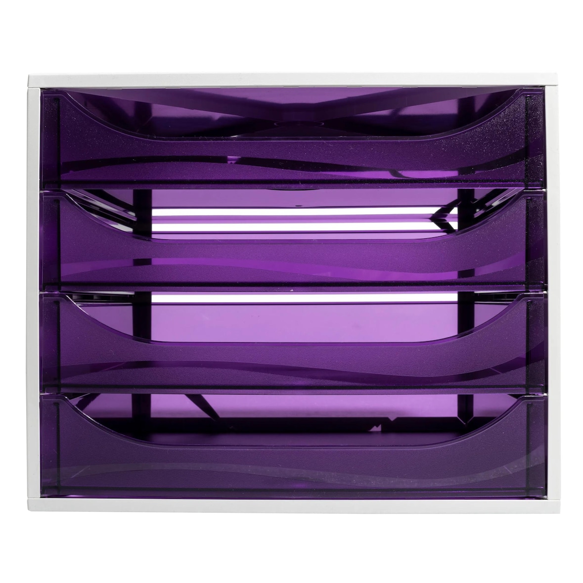 Module ECOBOX 4 tiroirs Linicolor gris/violet transparent